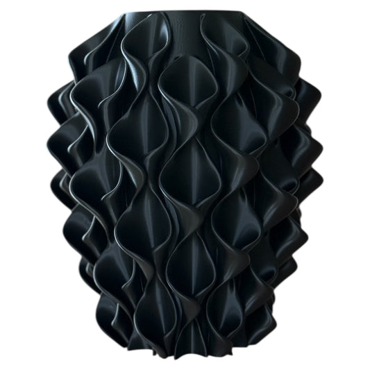 3D geprinte vaas - zwart