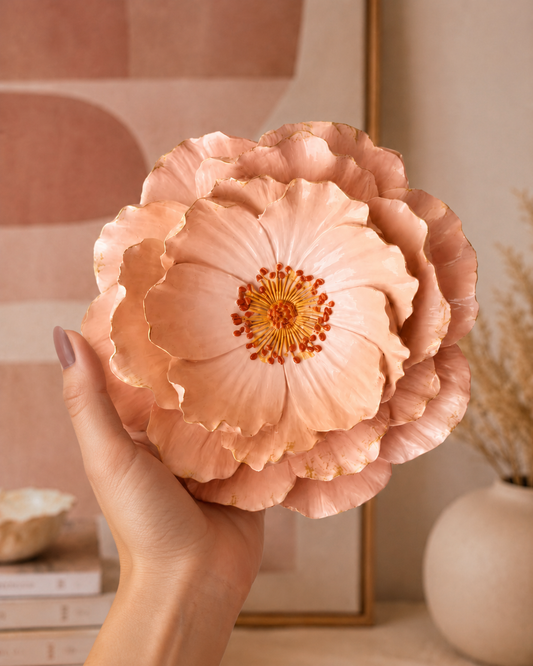 wandbord - bloem scarlet roze L