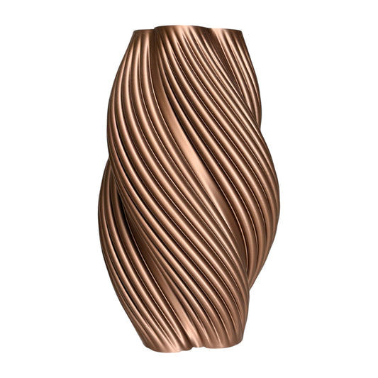 3D geprinte vaas - swirl metallic bruin