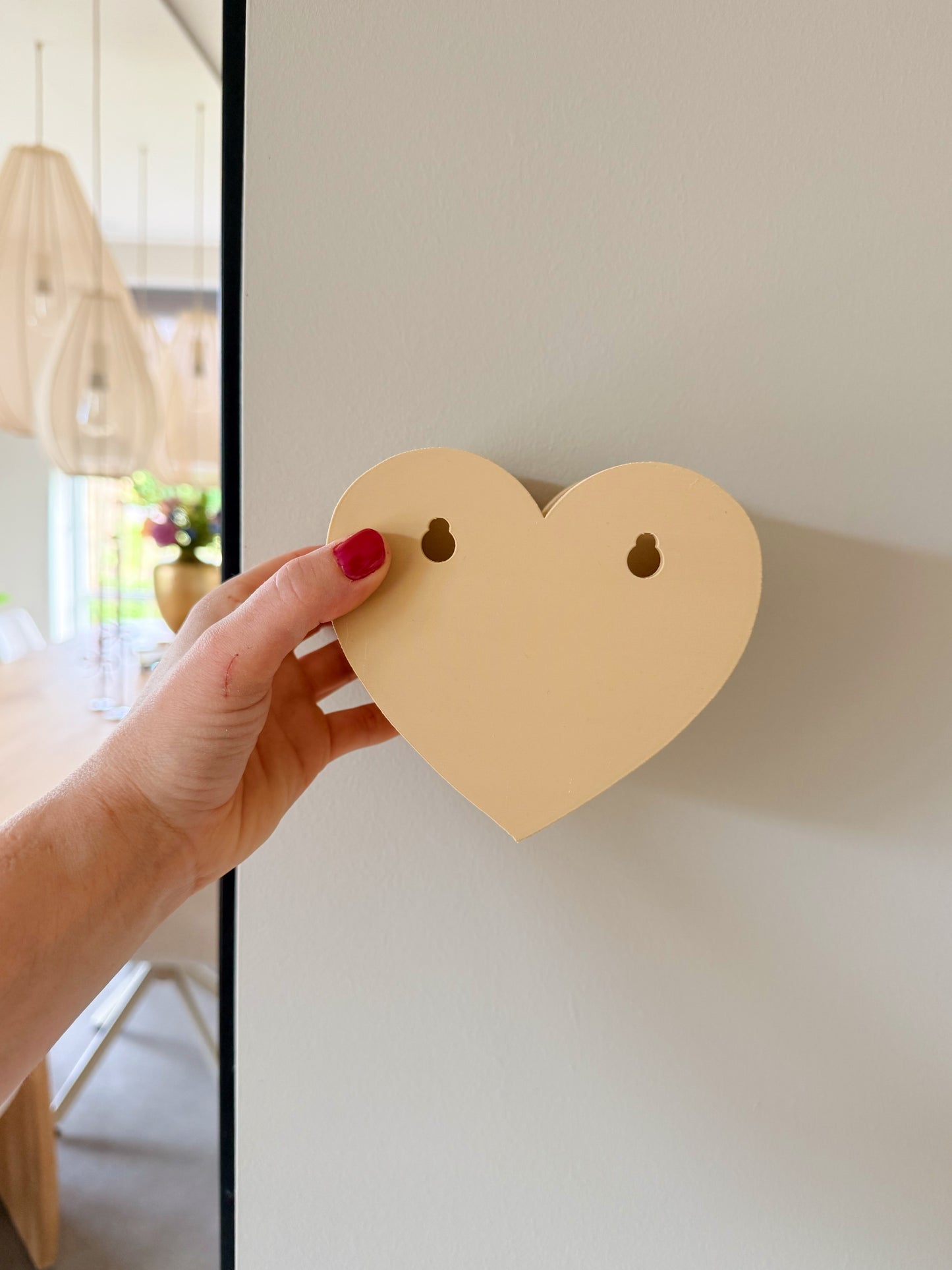 Wandbord - beige hartje