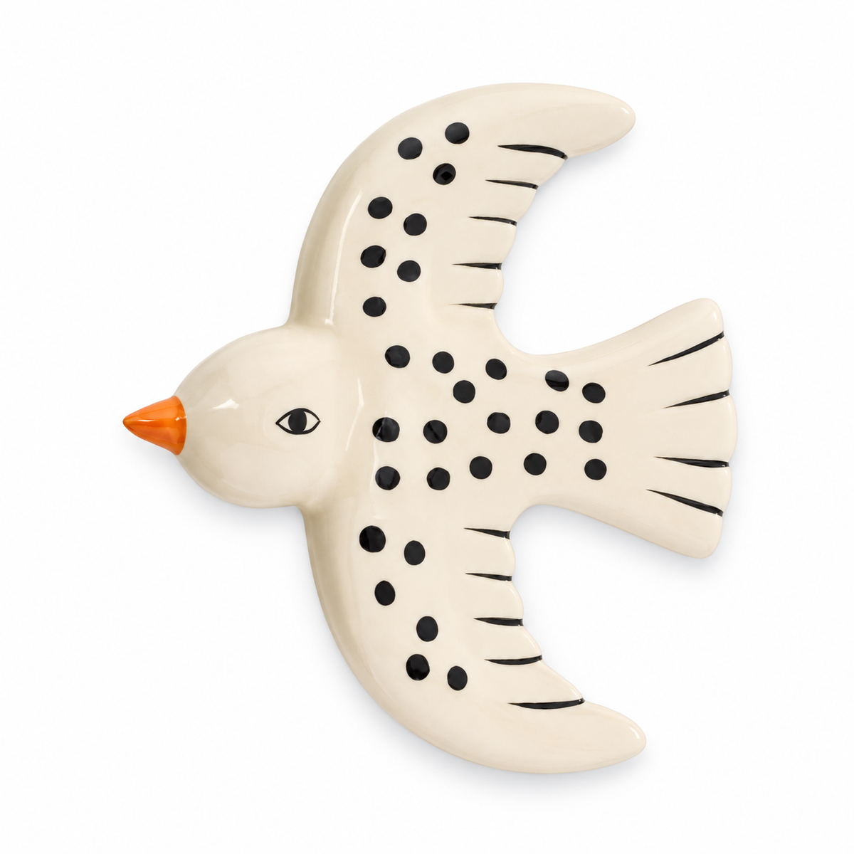 Wandbord vogel wit