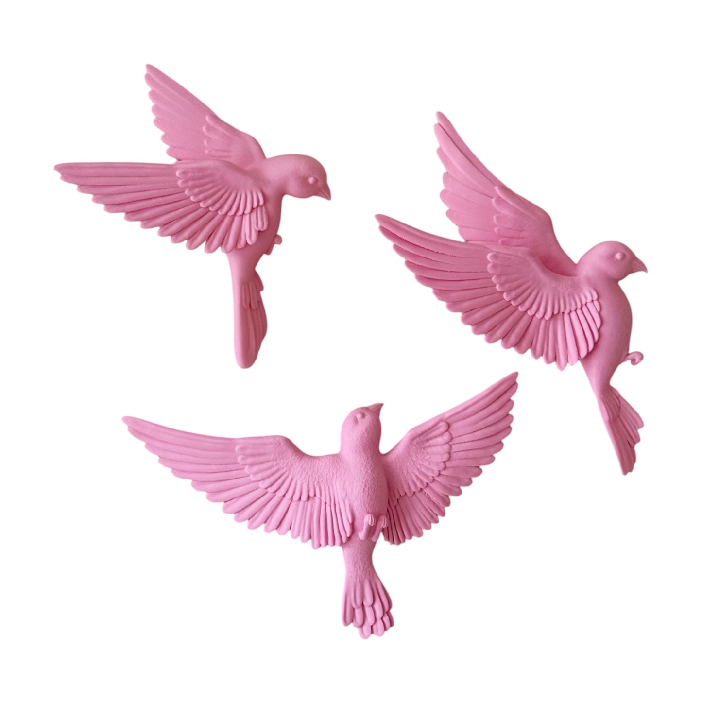 Wandbord - vogel roze