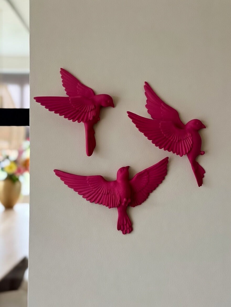 Wandbord - vogel framboos