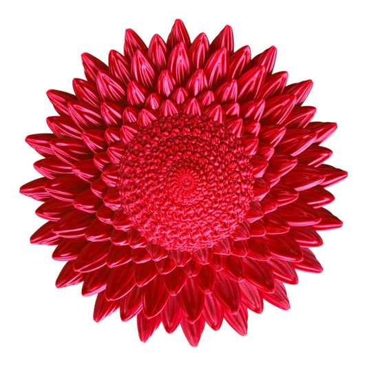 Wandbord - rood zonnebloem