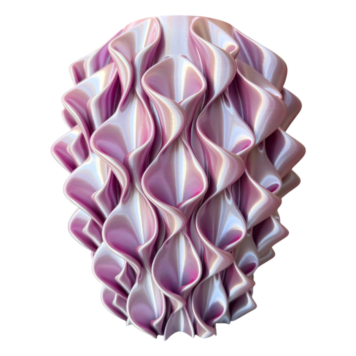 3D-geprinte vaas Nova – Roze/Zilver