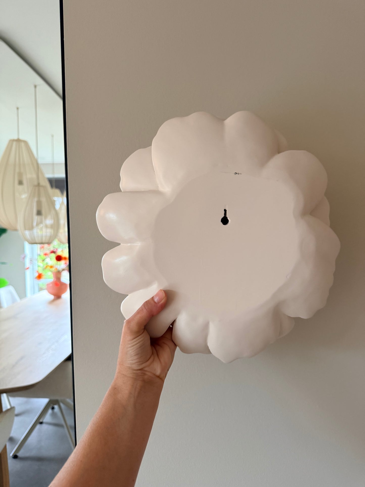 Wandbord - beige muurbloem Limited Edition