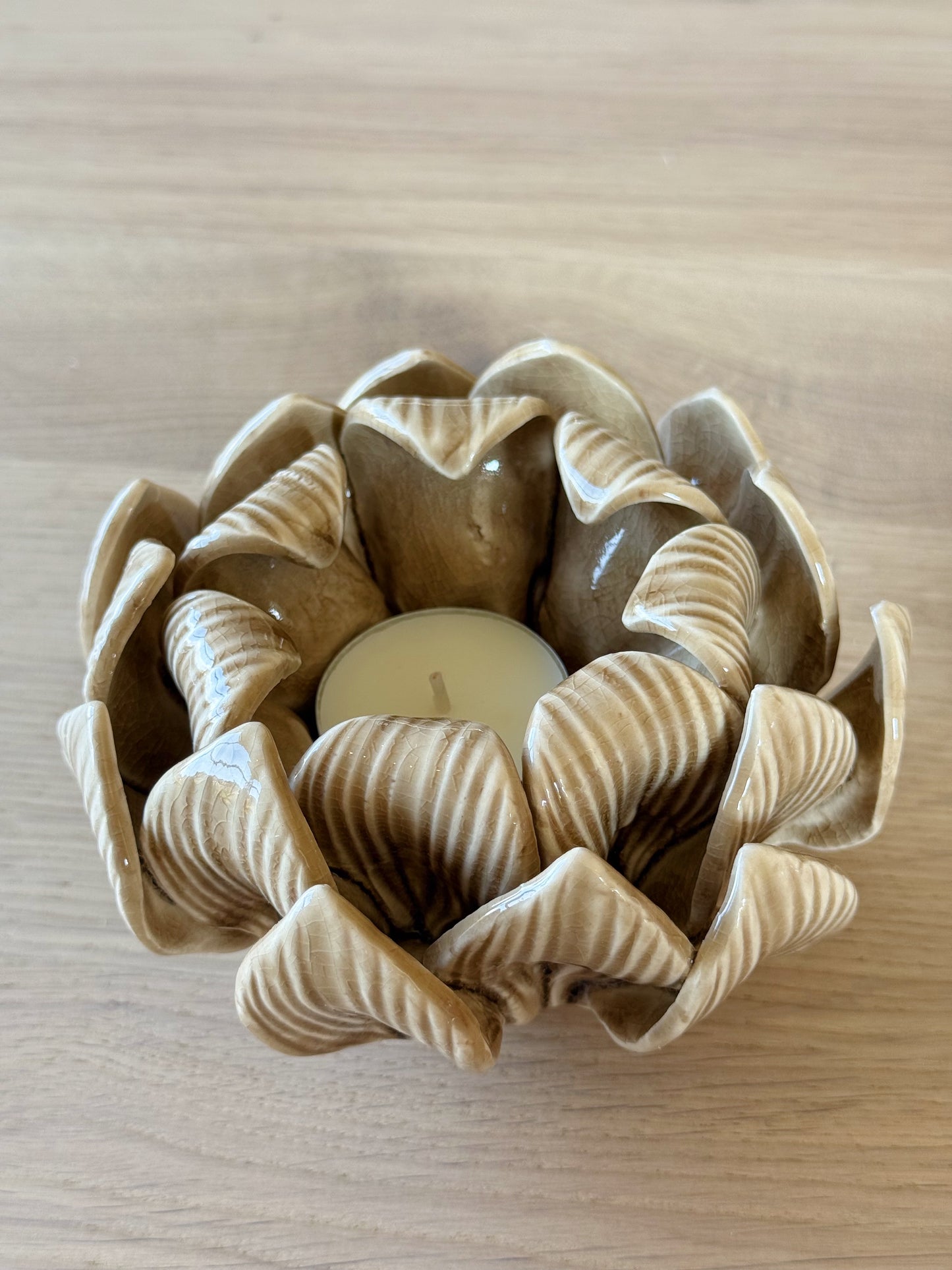 Kaarsenhouder beige