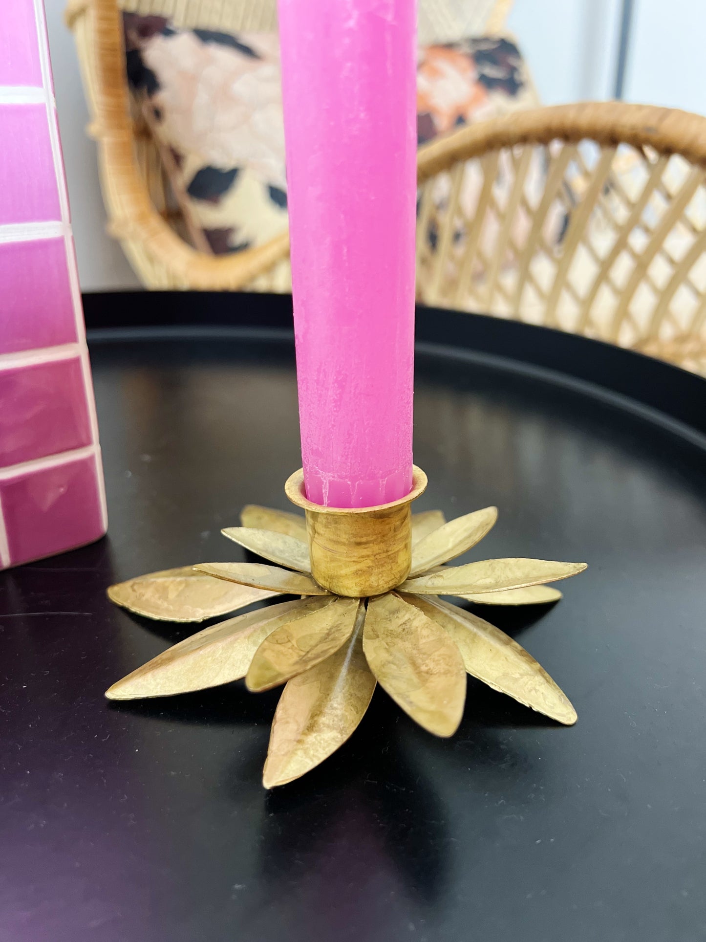 Goudkleurige kandelaar messing bij StyleByClariss