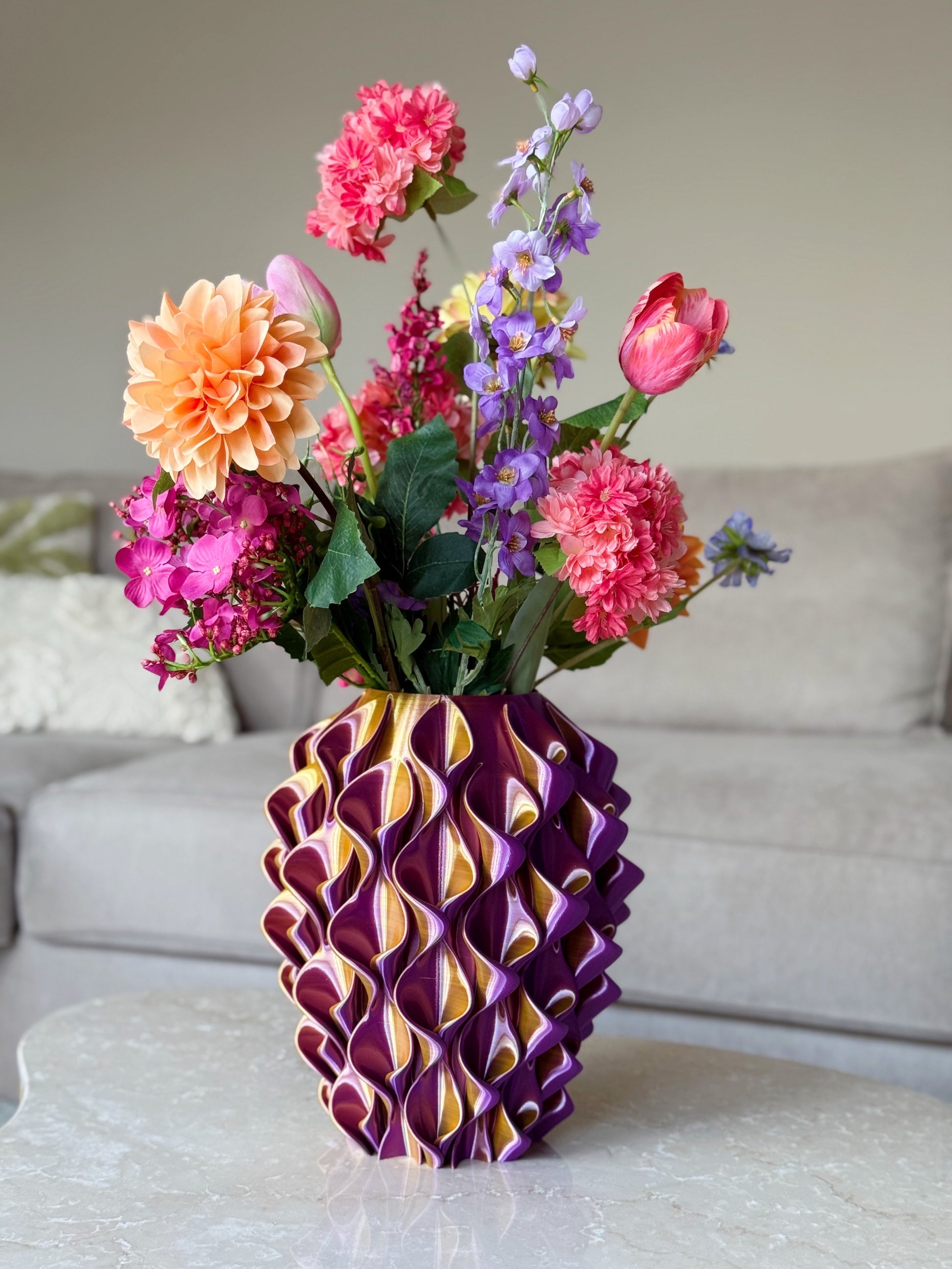 Kunstbloemen boeket dat perfect past bij een kleurrijk interieur
