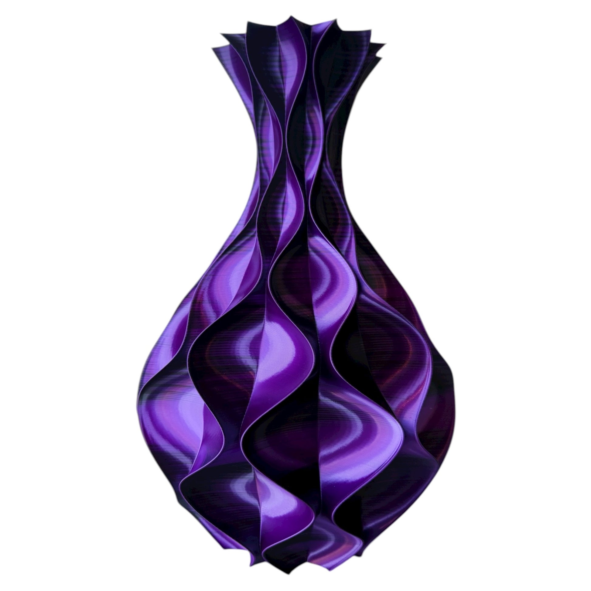 Paarse 3d geprinte vaas sinus