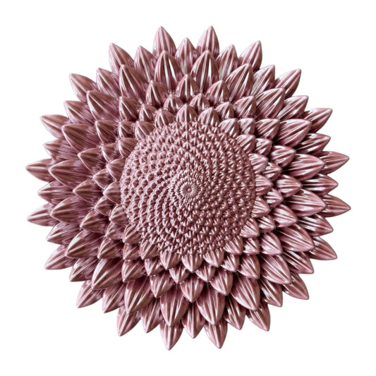 Wandbord - rosé goud zonnebloem