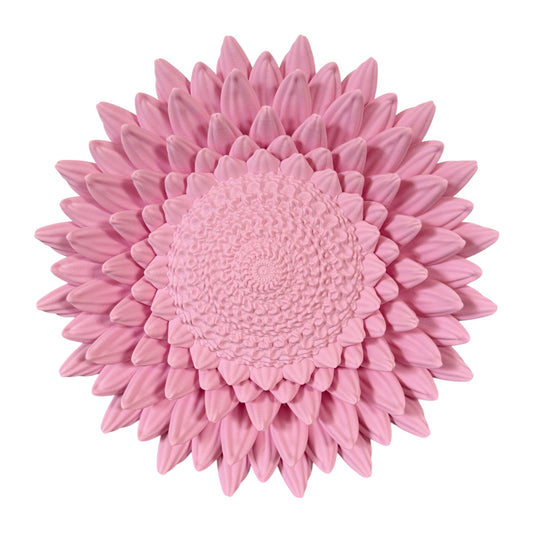Wandbord - roze zonnebloem