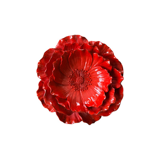 Wandbord - bloem burgundy S