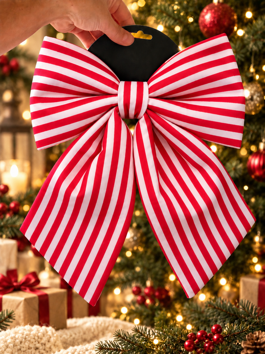 Kerst strik - rood wit gestreept