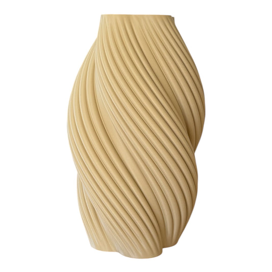 Uniek gevormde 3D geprinte vaas als designobject op tafel