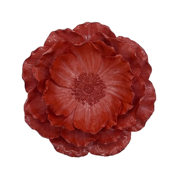 Wandbord - bloem burgundy L