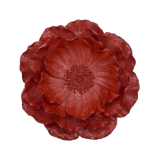 Wandbord - bloem burgundy L