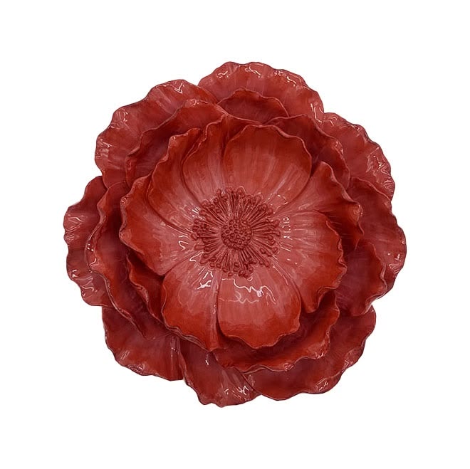 Wandbord - bloem burgundy S