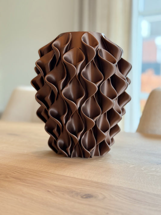 bruine vaas 3d geprint