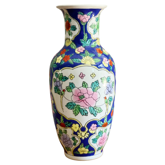 chinese vaas blauw bloemenvaas bij StyleByClariss
