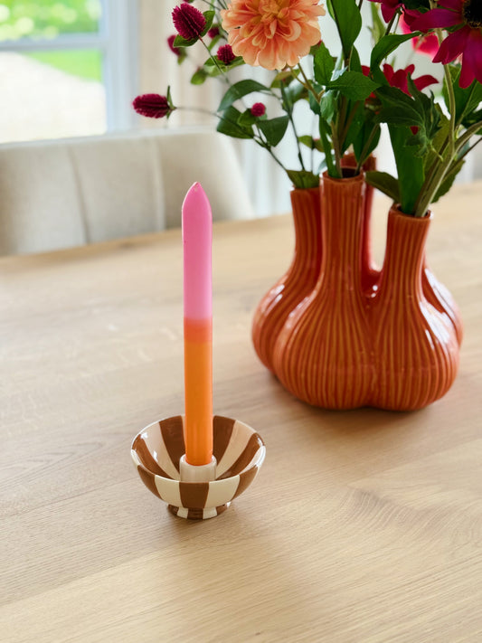 gekleurde kaarsenhouder bij Stylebyclariss