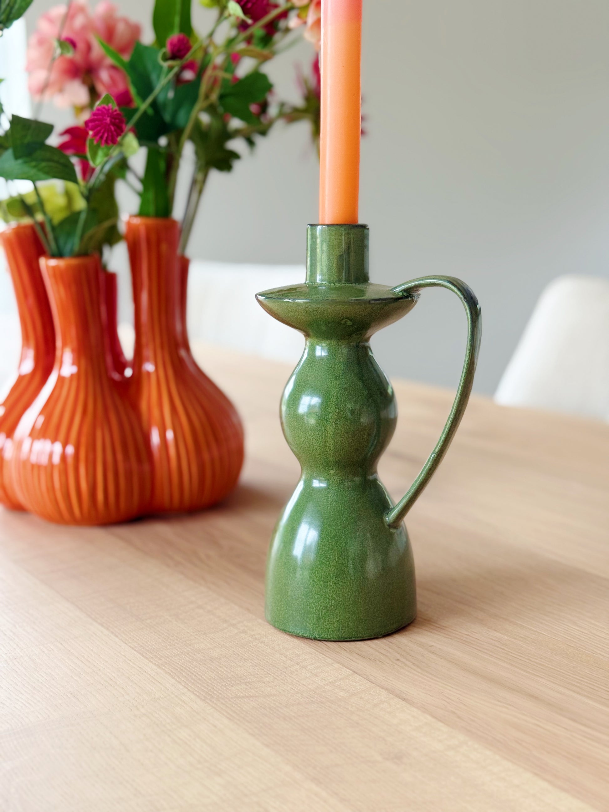 gekleurde kandelaars groen bij Stylebyclariss
