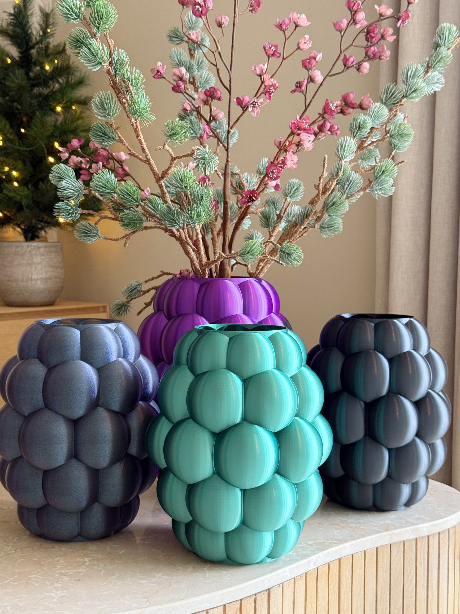 gekleurde kerstbal vaas