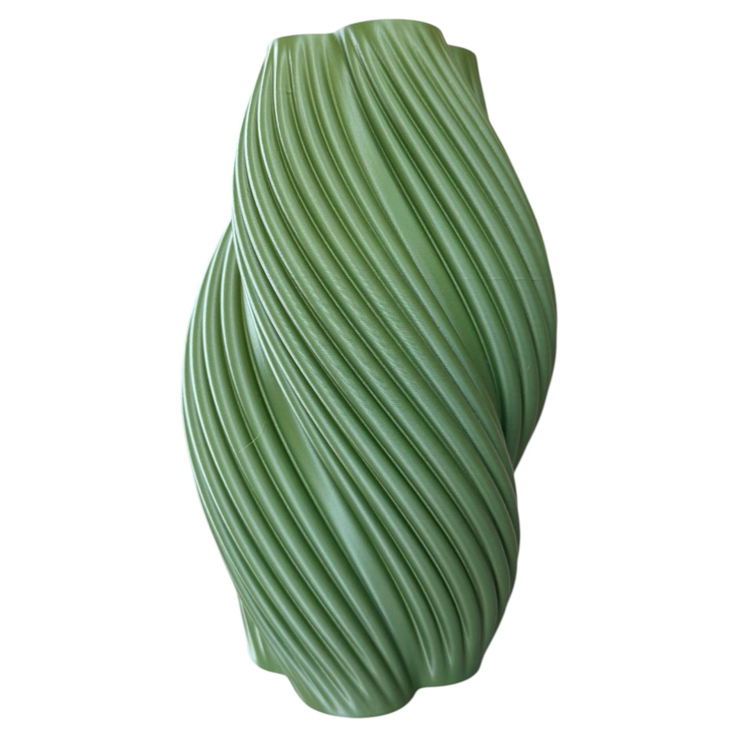 groene 3d geprinte vaas swirl