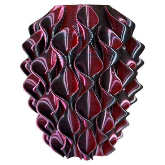 3D geprinte vaas - rood zwart