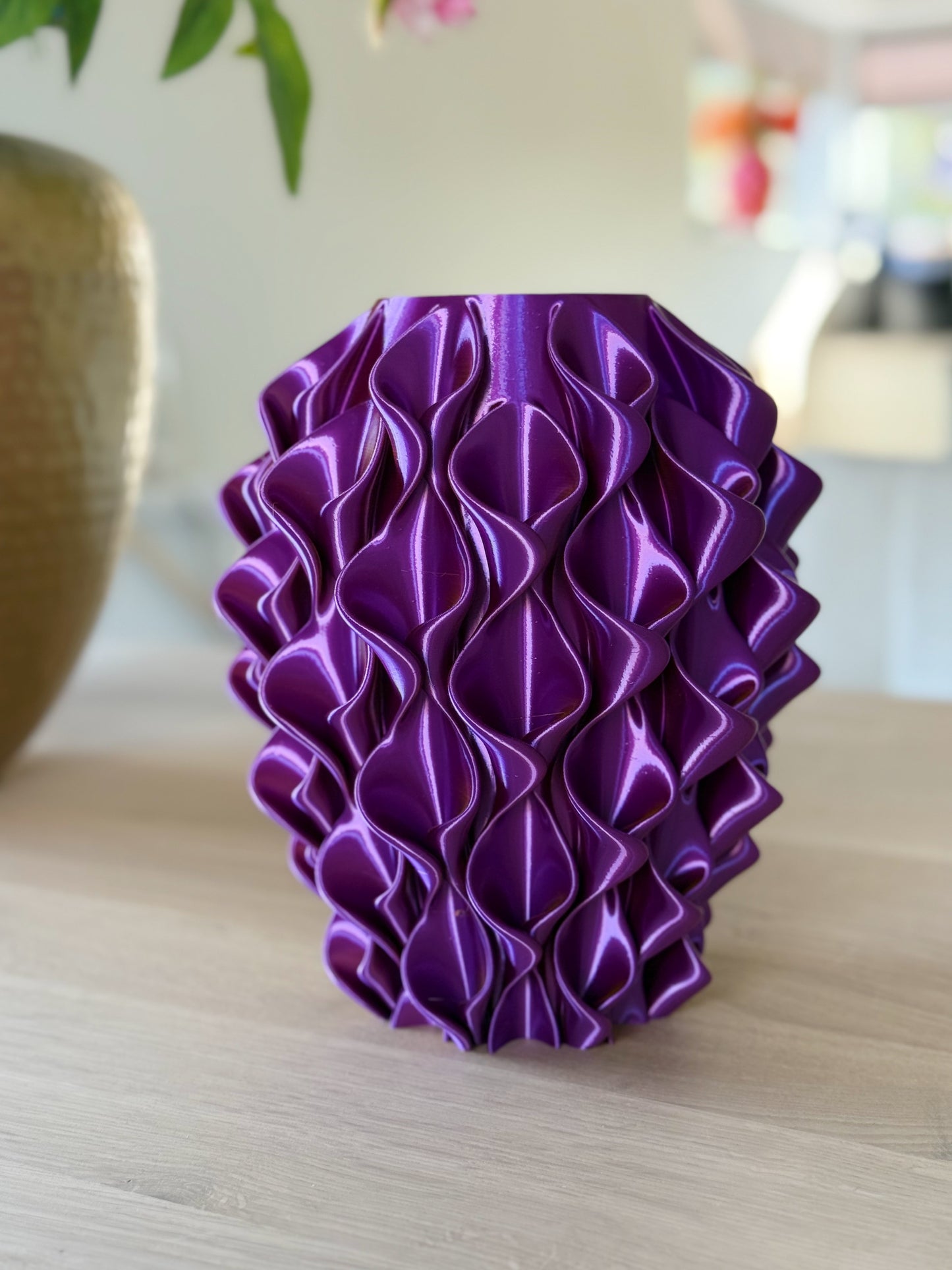 3D geprinte vaas - goud paars
