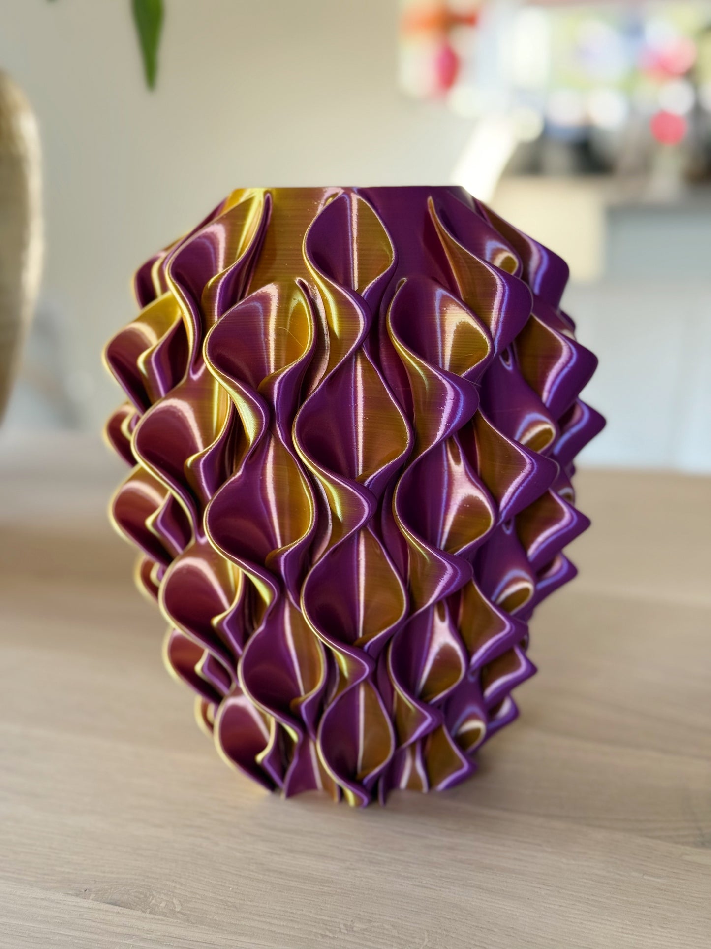3D geprinte vaas - goud paars