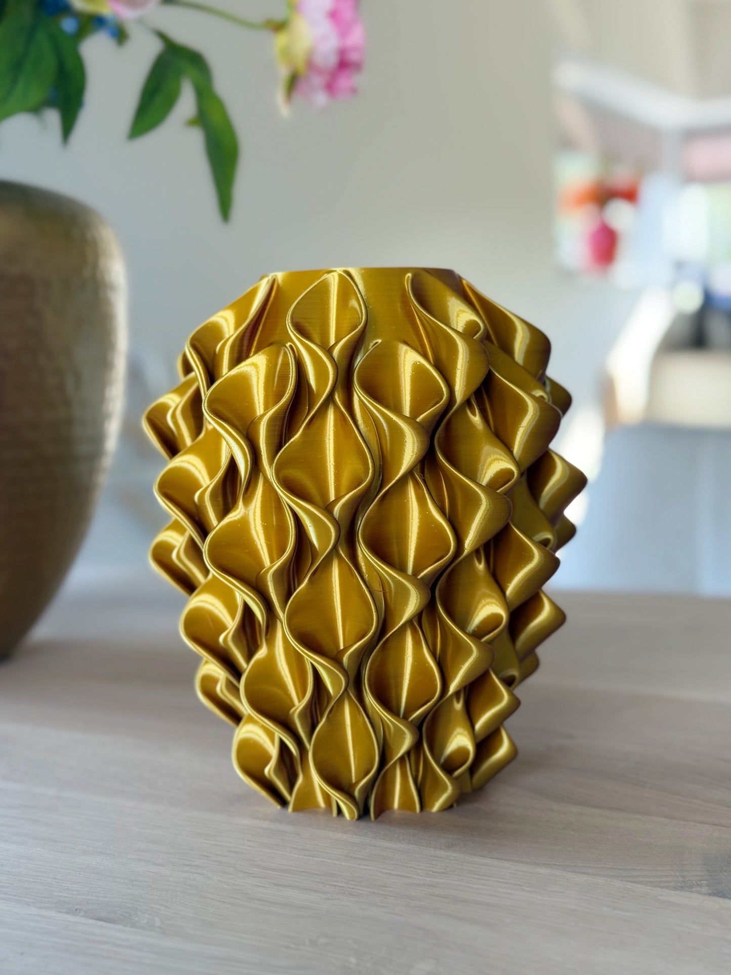 3D geprinte vaas - goud paars