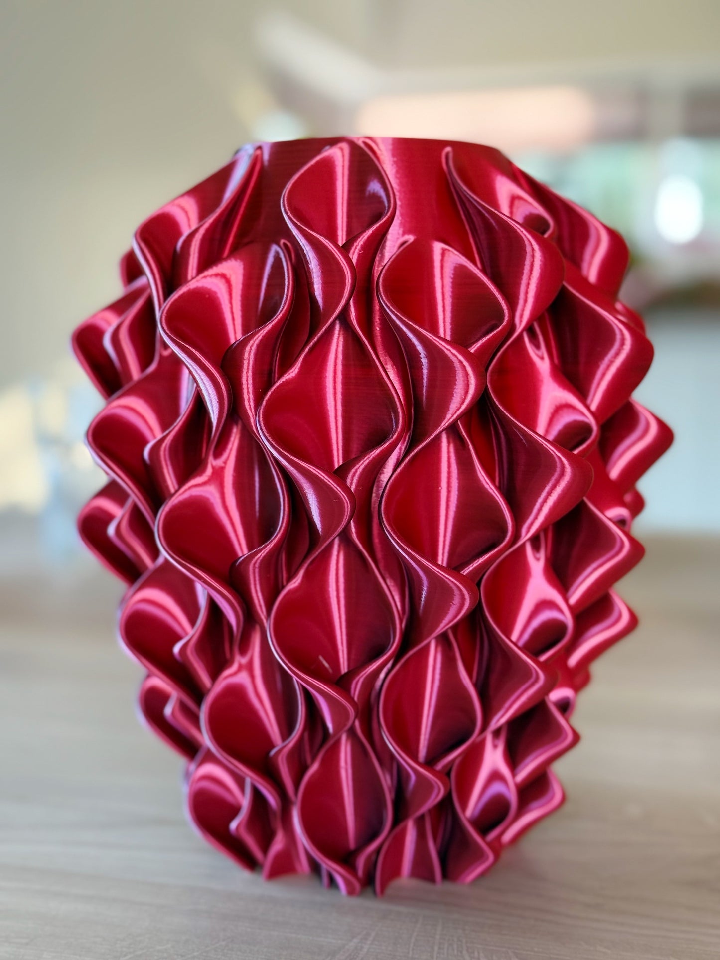 3D geprinte vaas - rood zwart