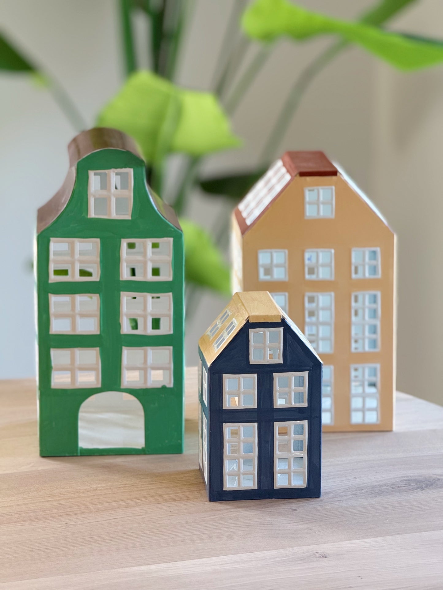 Vensterbank decoratie - huisje groen