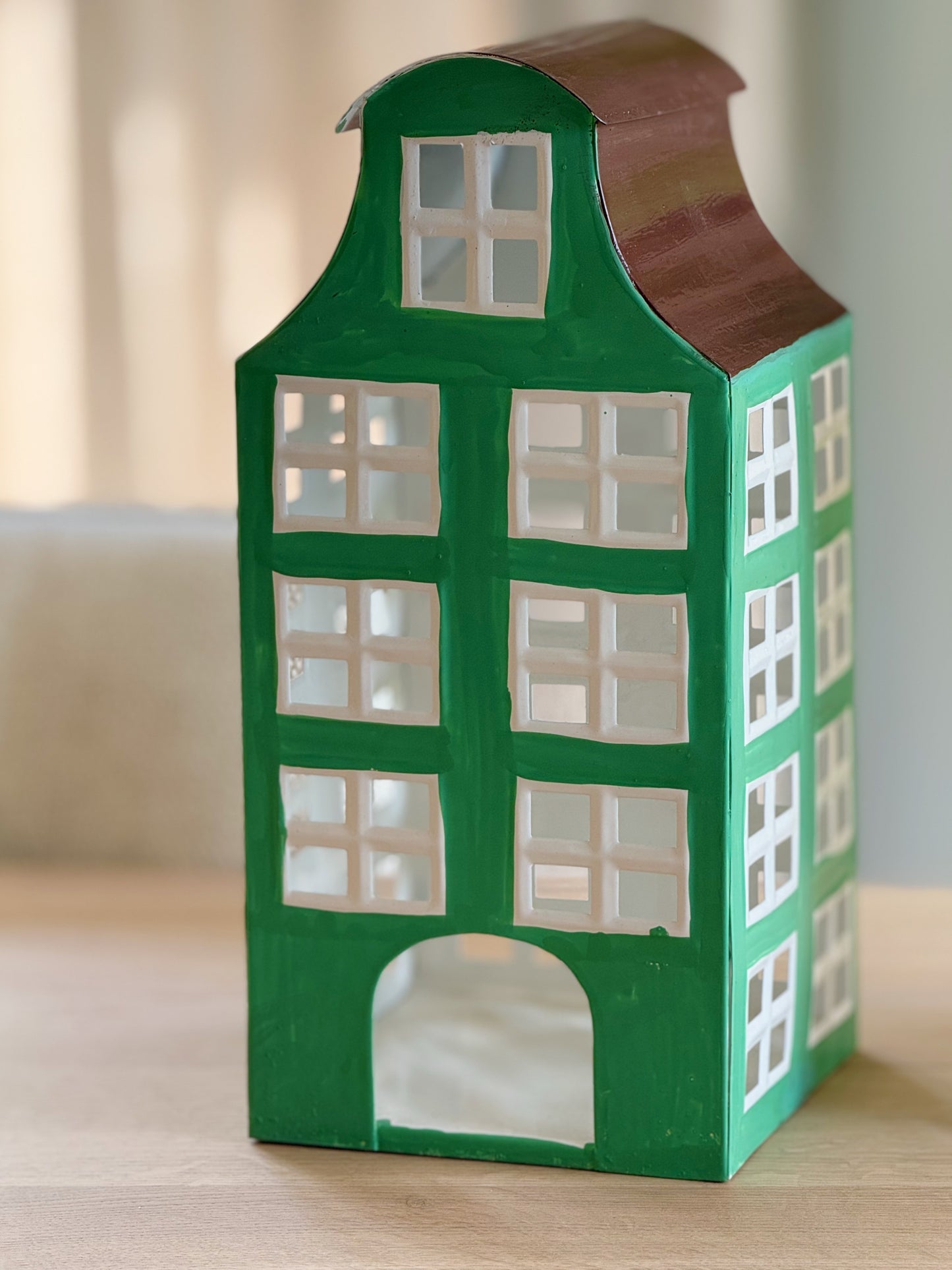Vensterbank decoratie - huisje groen