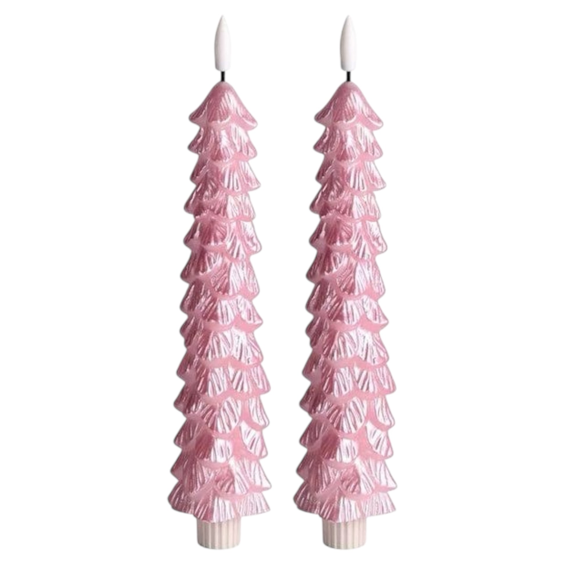 kaarsen op batterij kerstboom roze