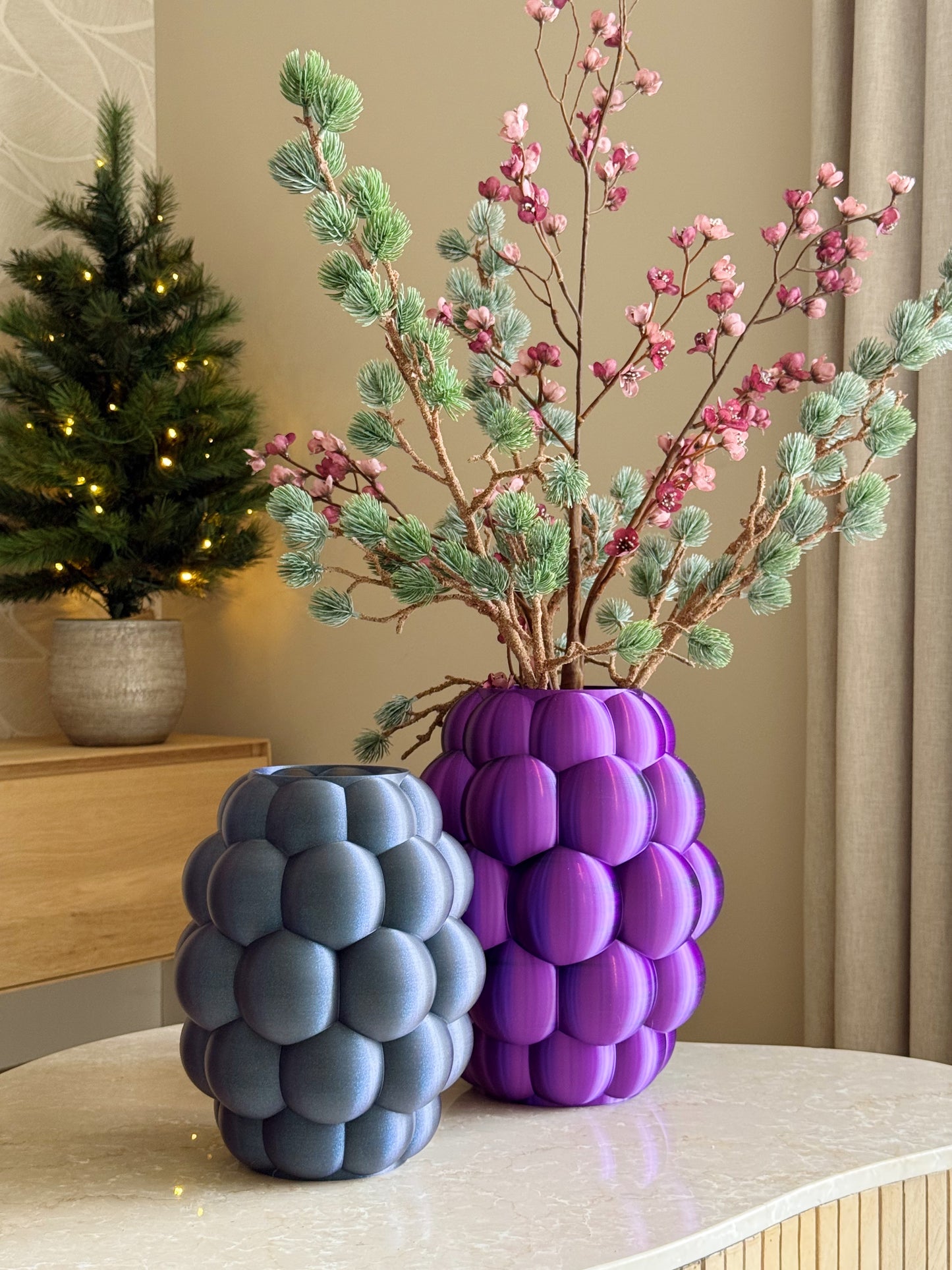 kerstbal vaas glitter