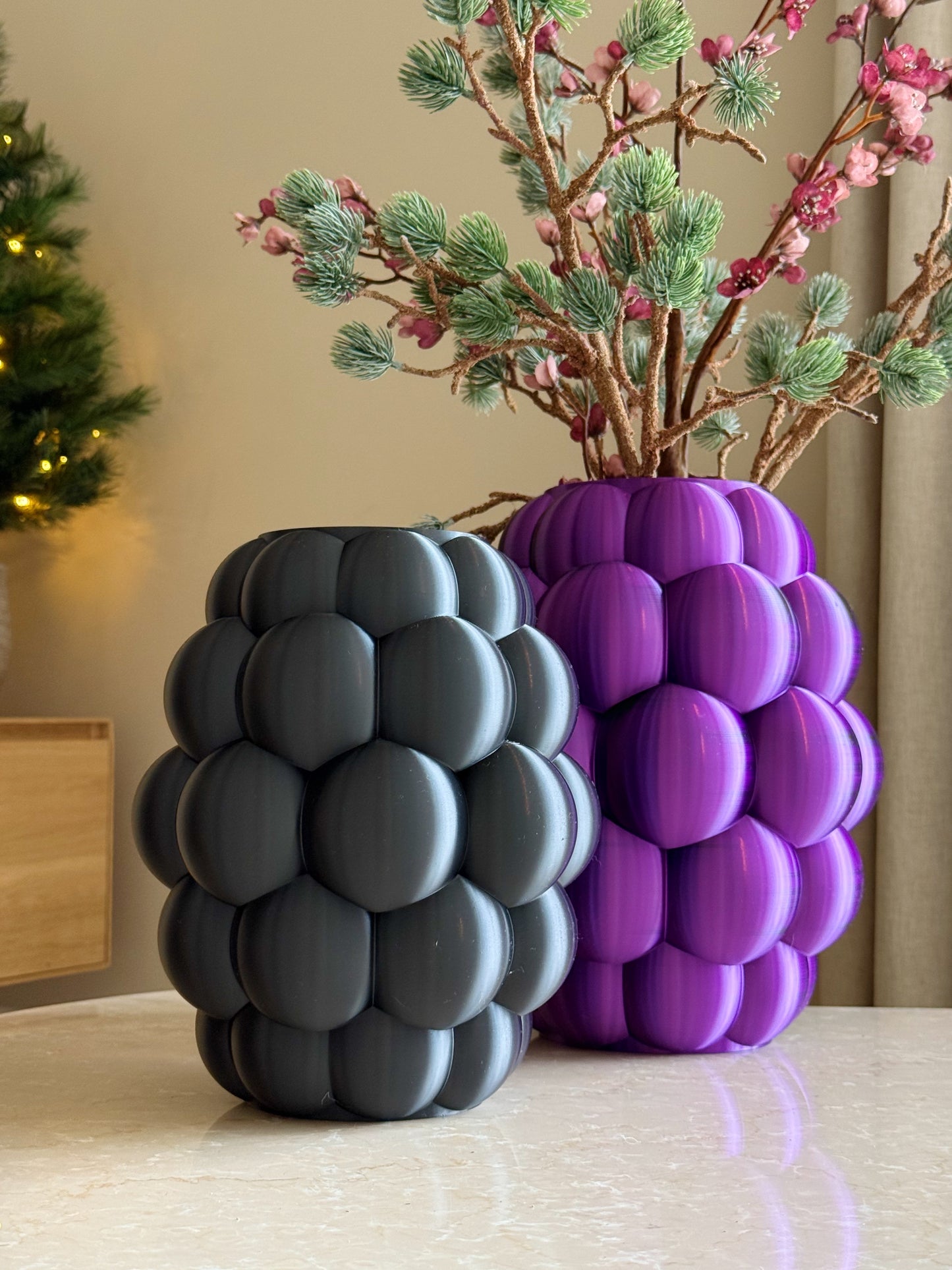 kerstballen vaas zwart