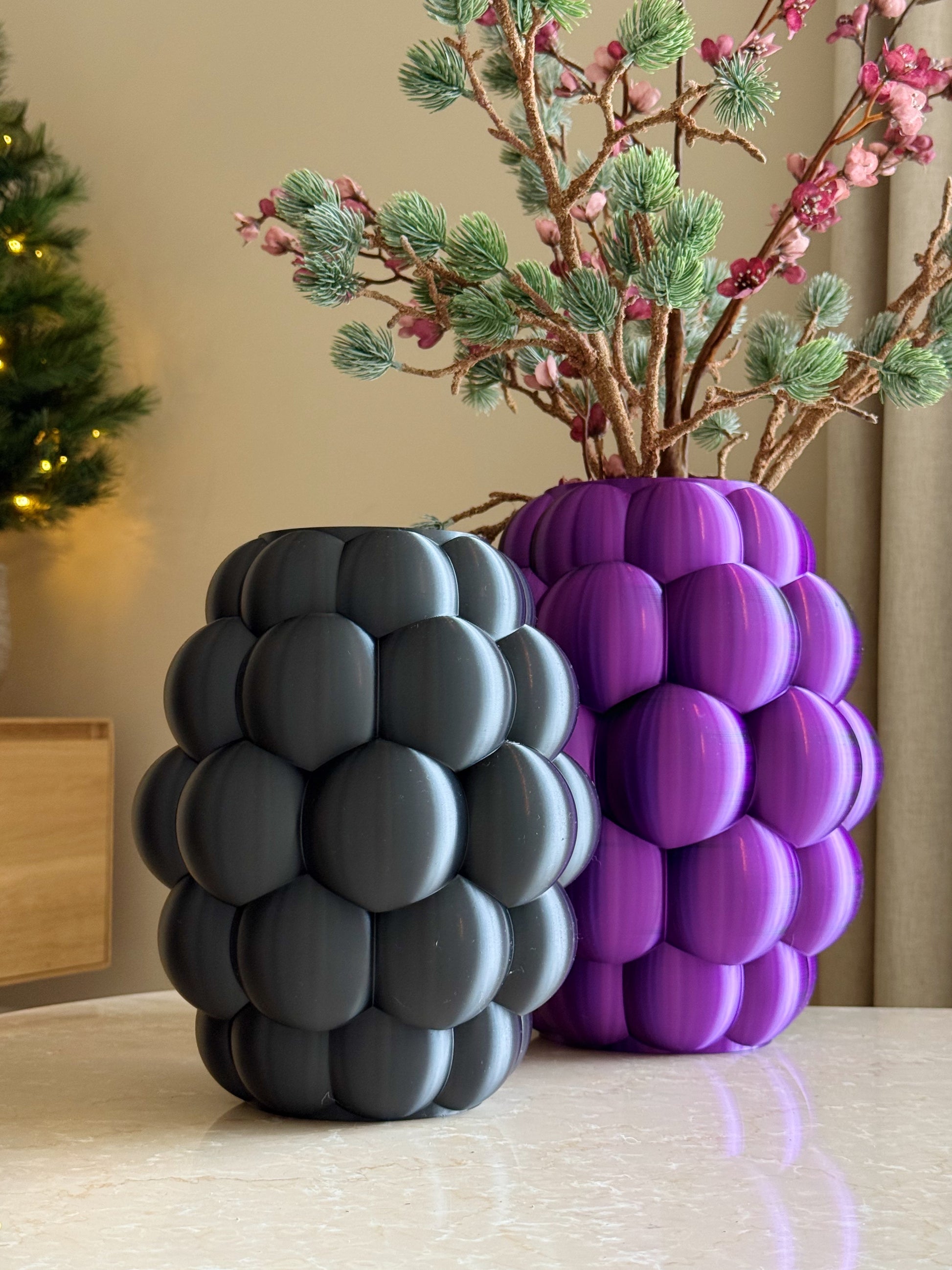 kerstballen vaas zwart