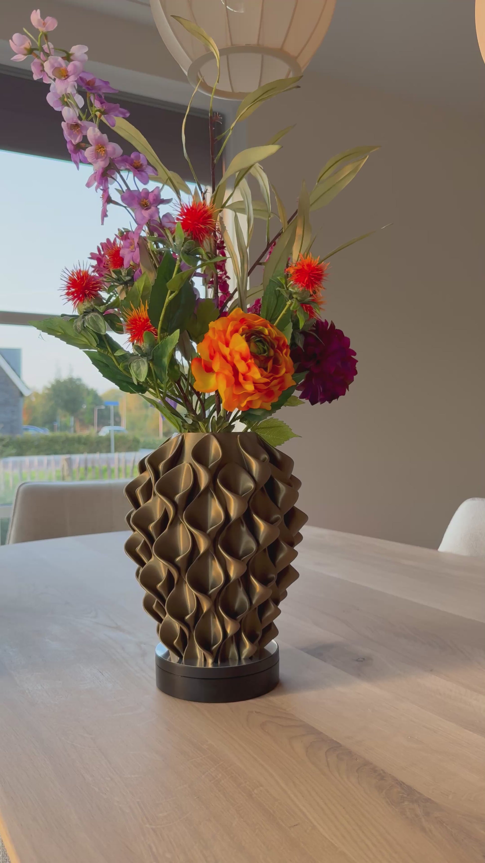 video gouden 3d vaas