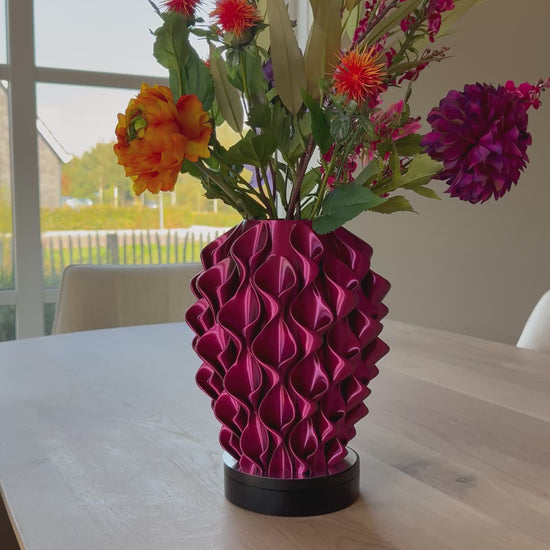 video 3d geprinte vaas rood