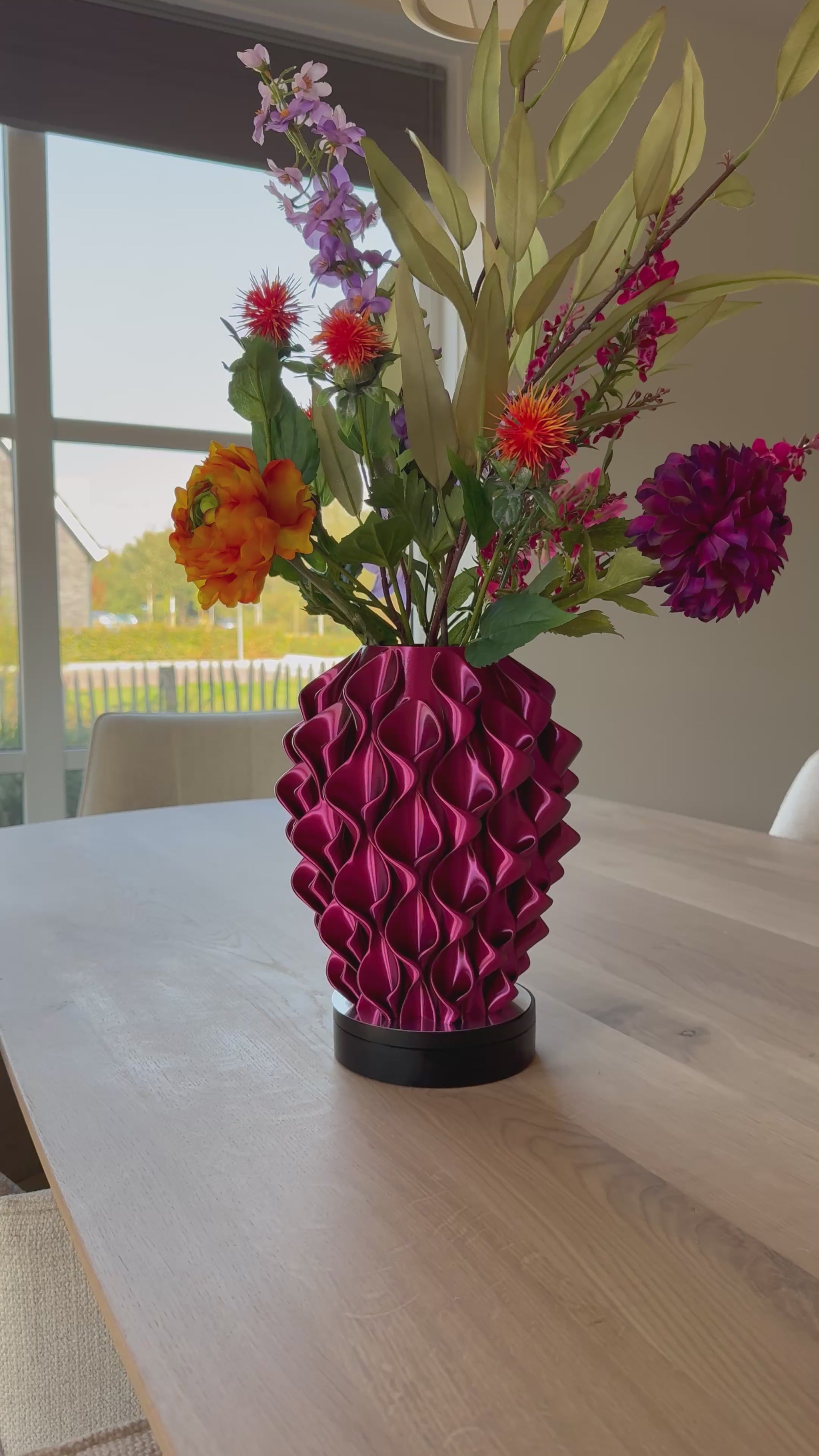 video 3d geprinte vaas rood
