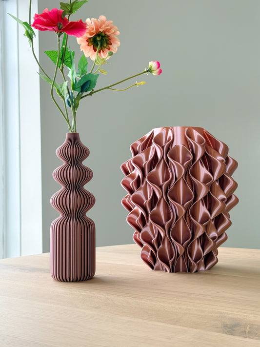 smalle 3d geprinte vaas roze