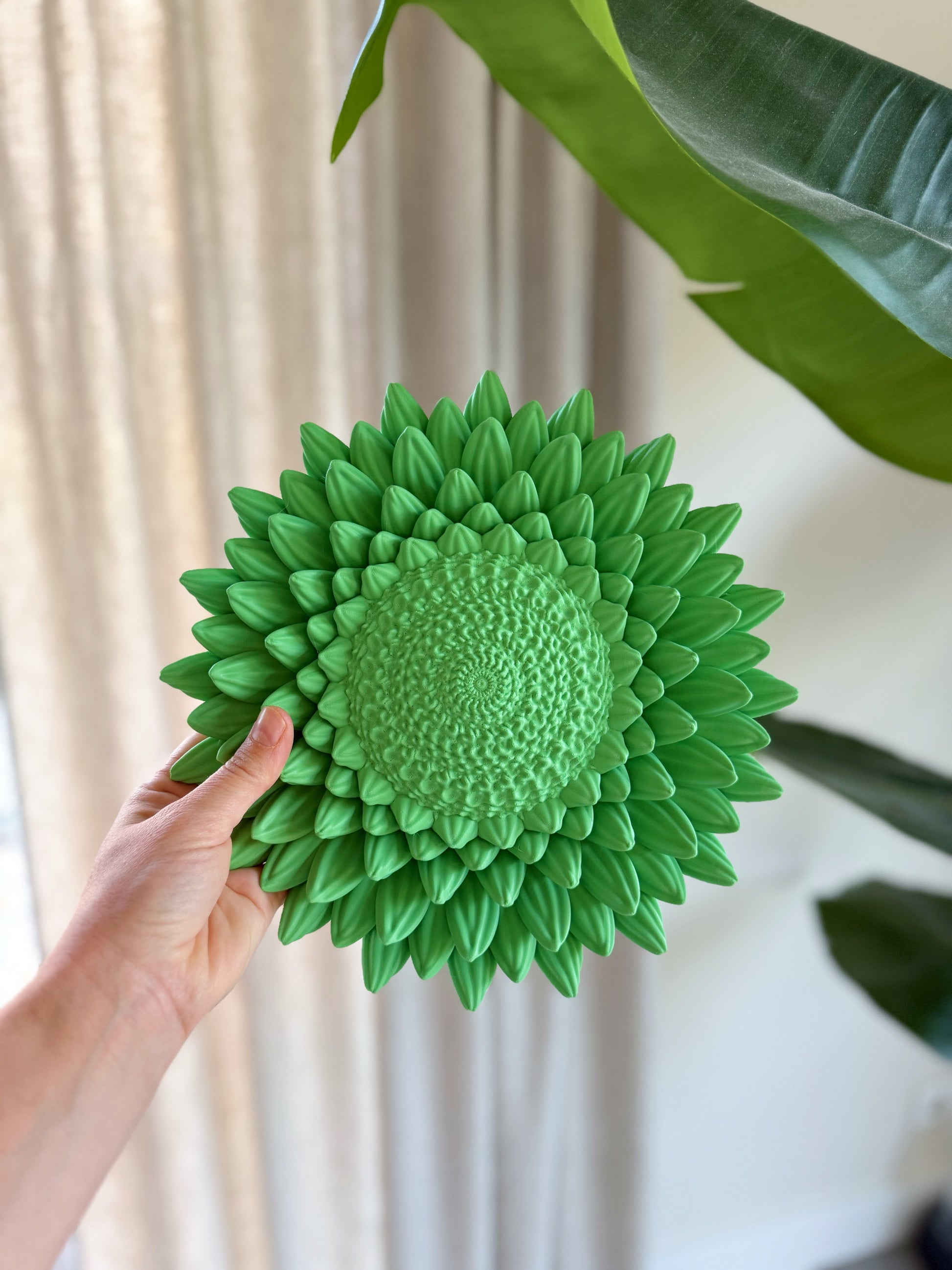 wandbord bloem vorm groen