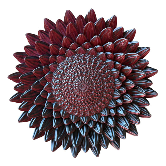 Wandbord bloem zwart