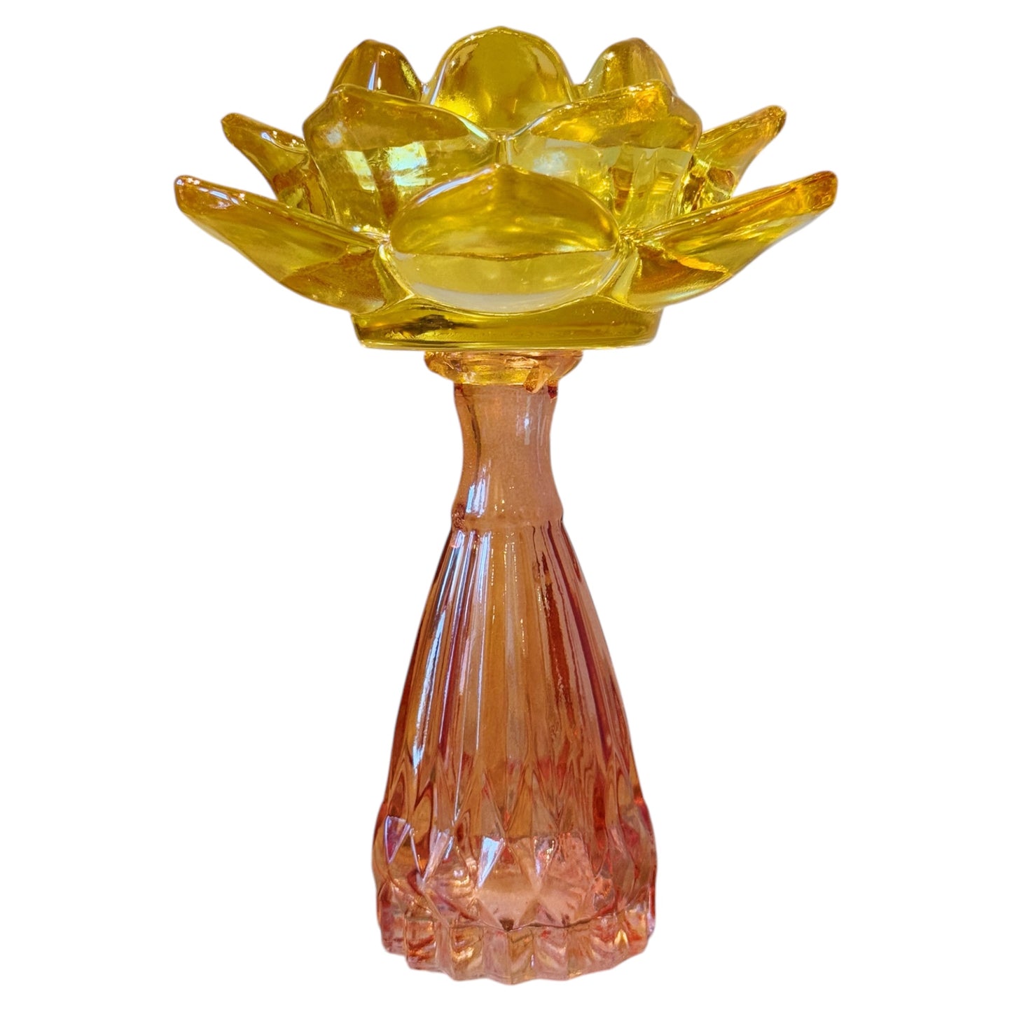 waxinelichthouder glas bloem bij Stylebyclariss