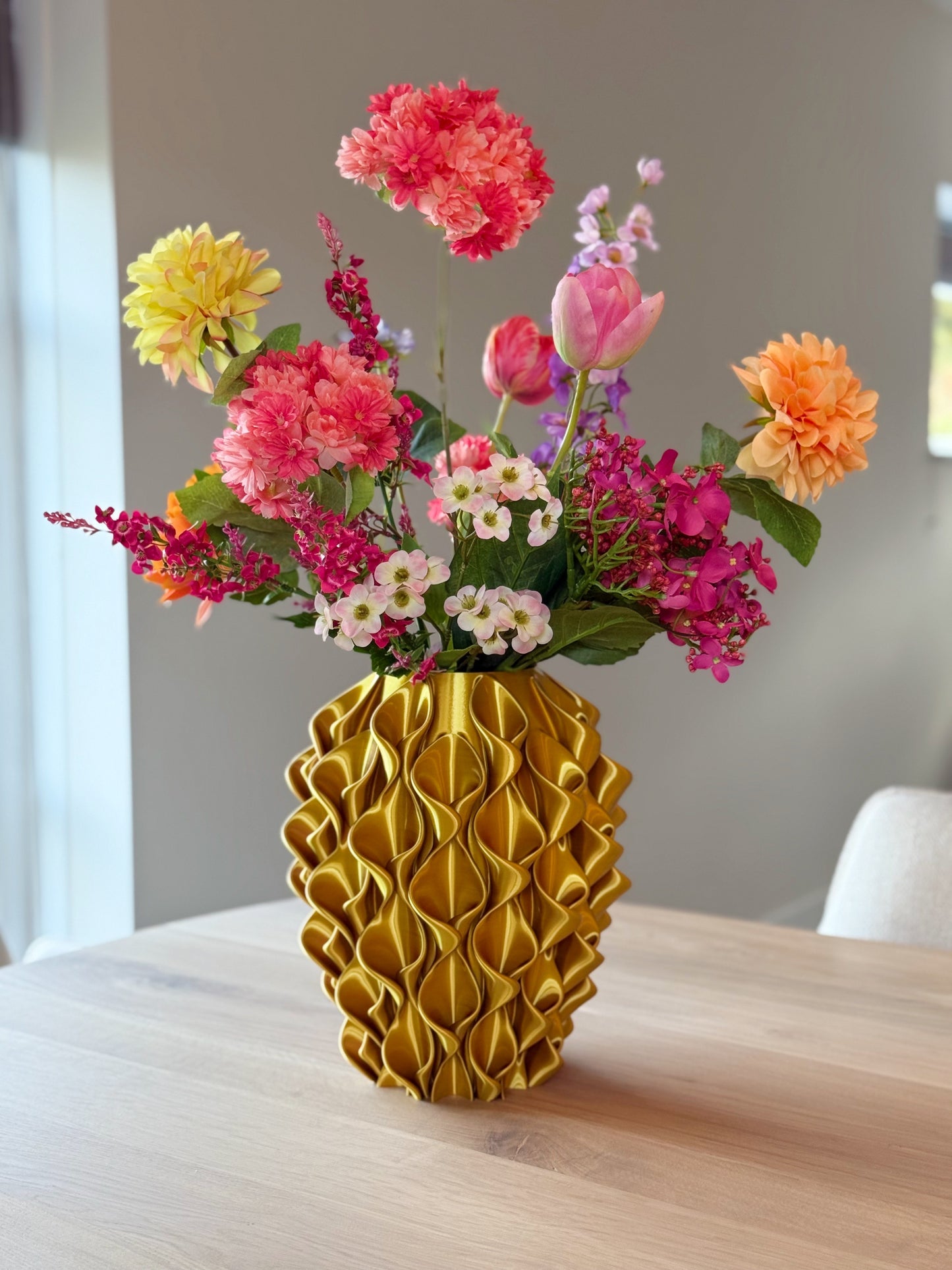 zijden bloemen boeket in warme tinten als sfeervolle eyecatcher